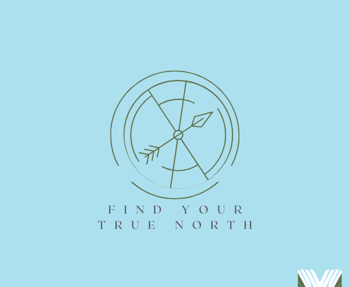 a compass with the words find your true north