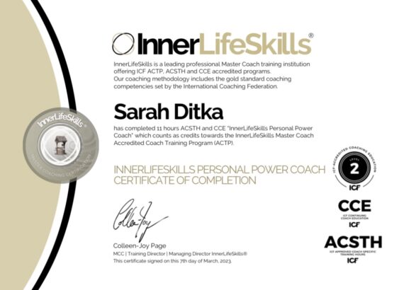 personal power coach certificate