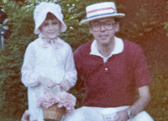 little girl and man at July 4th